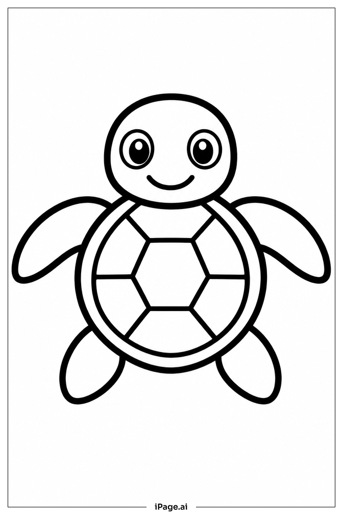 Sea Turtle Facing Front Coloring Page