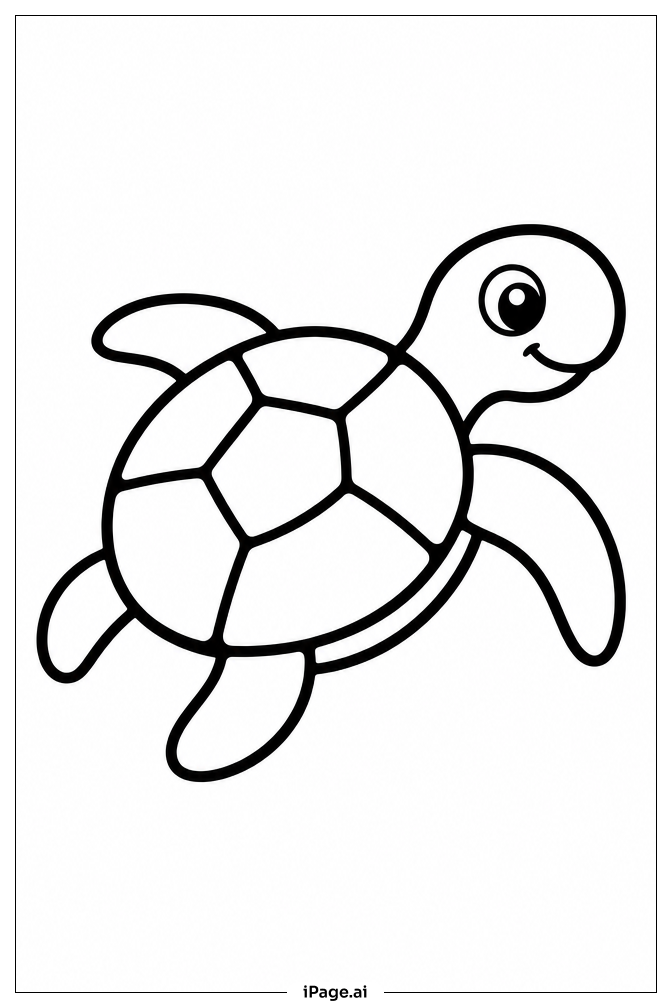 Sea Turtle Floating Coloring Page
