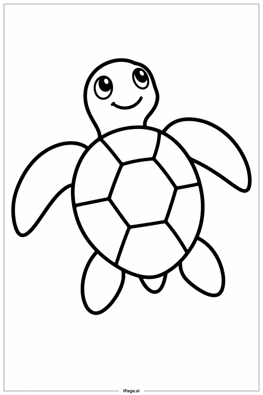 Sea Turtle Looking Up Coloring Page