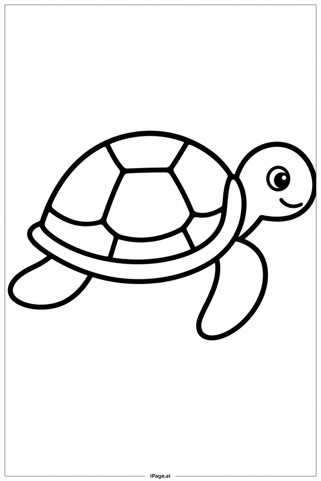 Sea Turtle Swimming Sideview Coloring Page