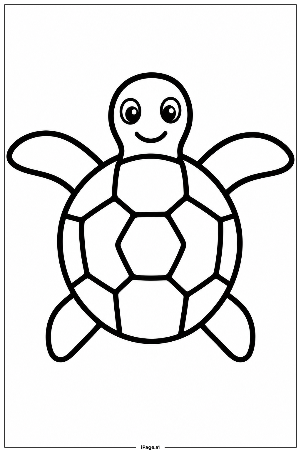 Sea Turtle With Flippers Spread Coloring Page