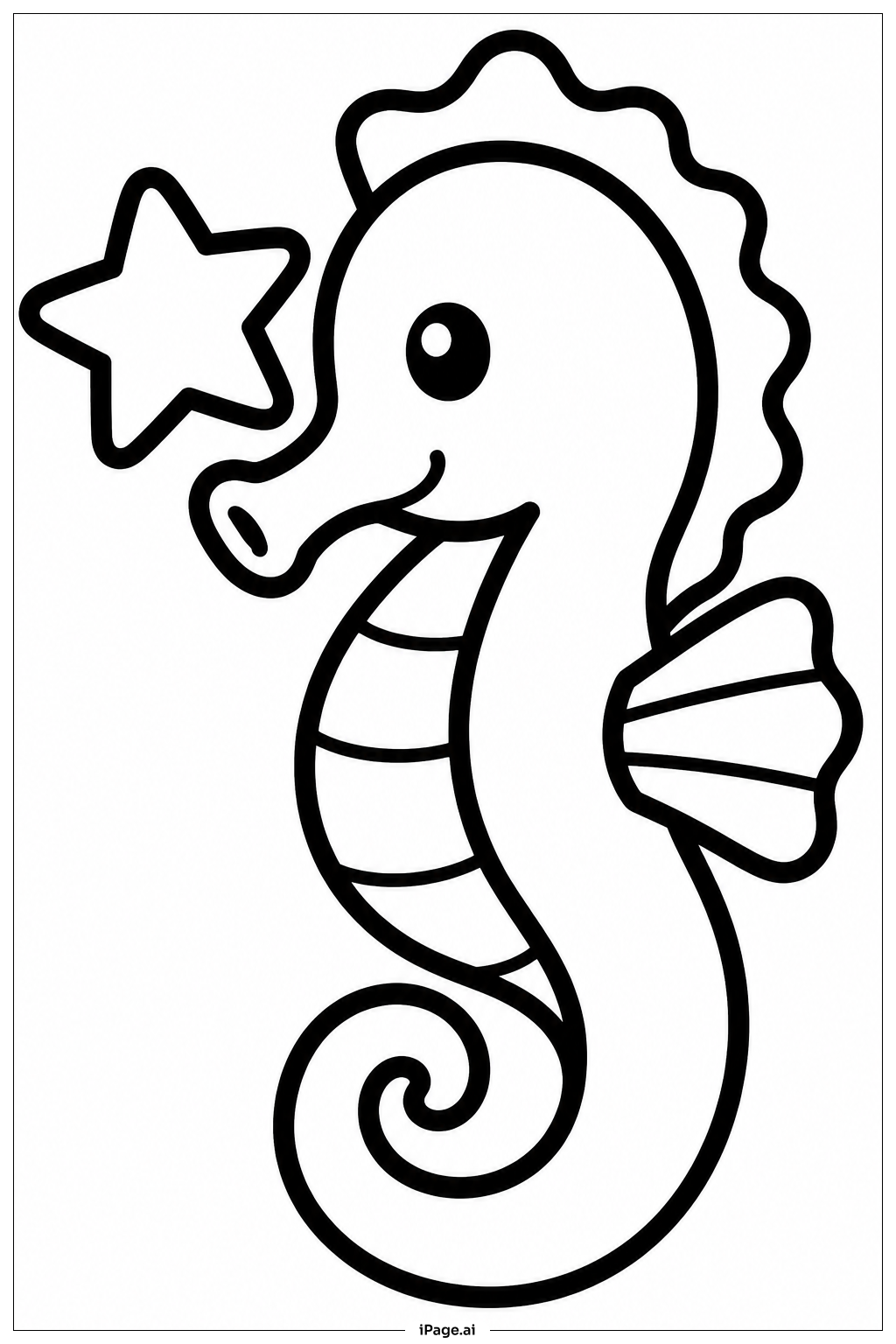 海马与星星填色页