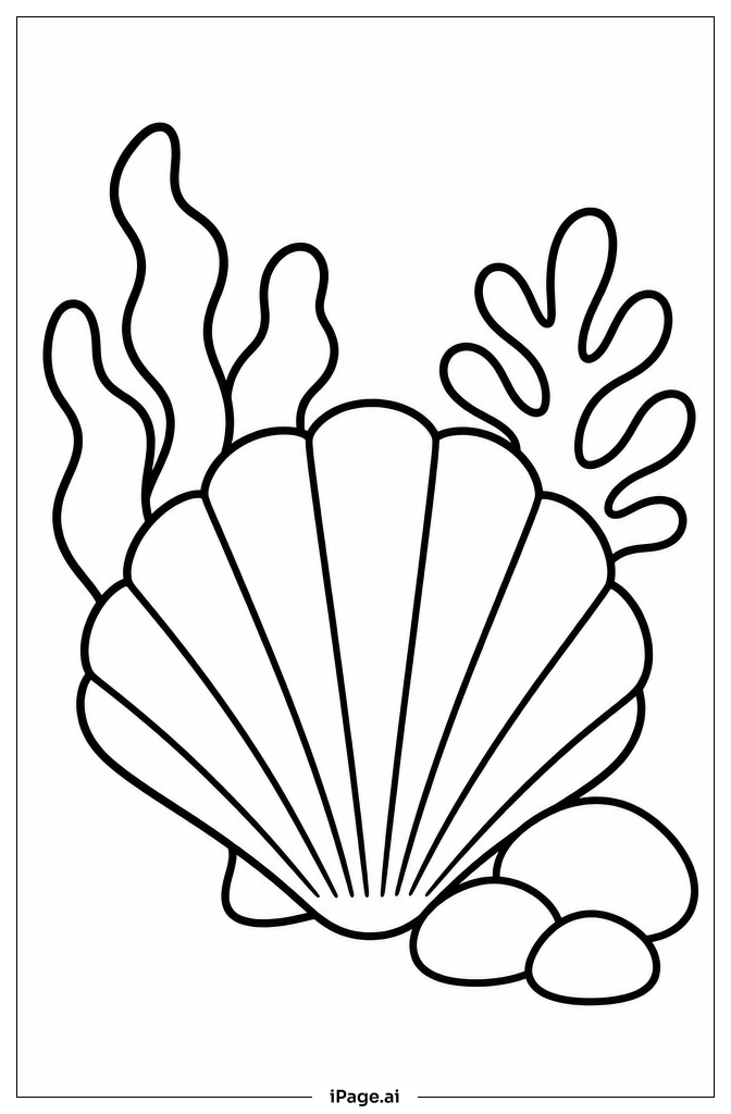 Page de coloriage Jardin de Coquillages
