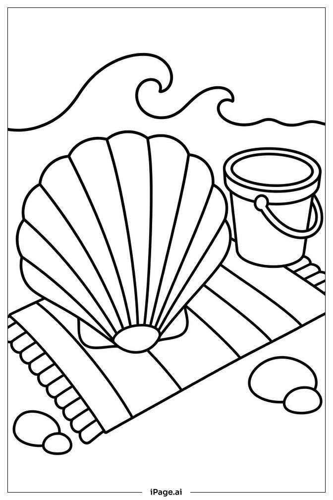 Muschelpicknick Ausmalseite