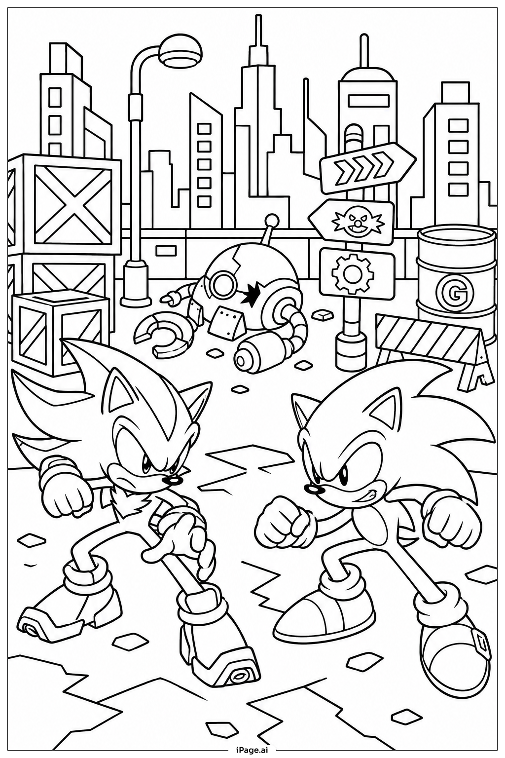 Shadow Sonic And Sonic Duel著色頁