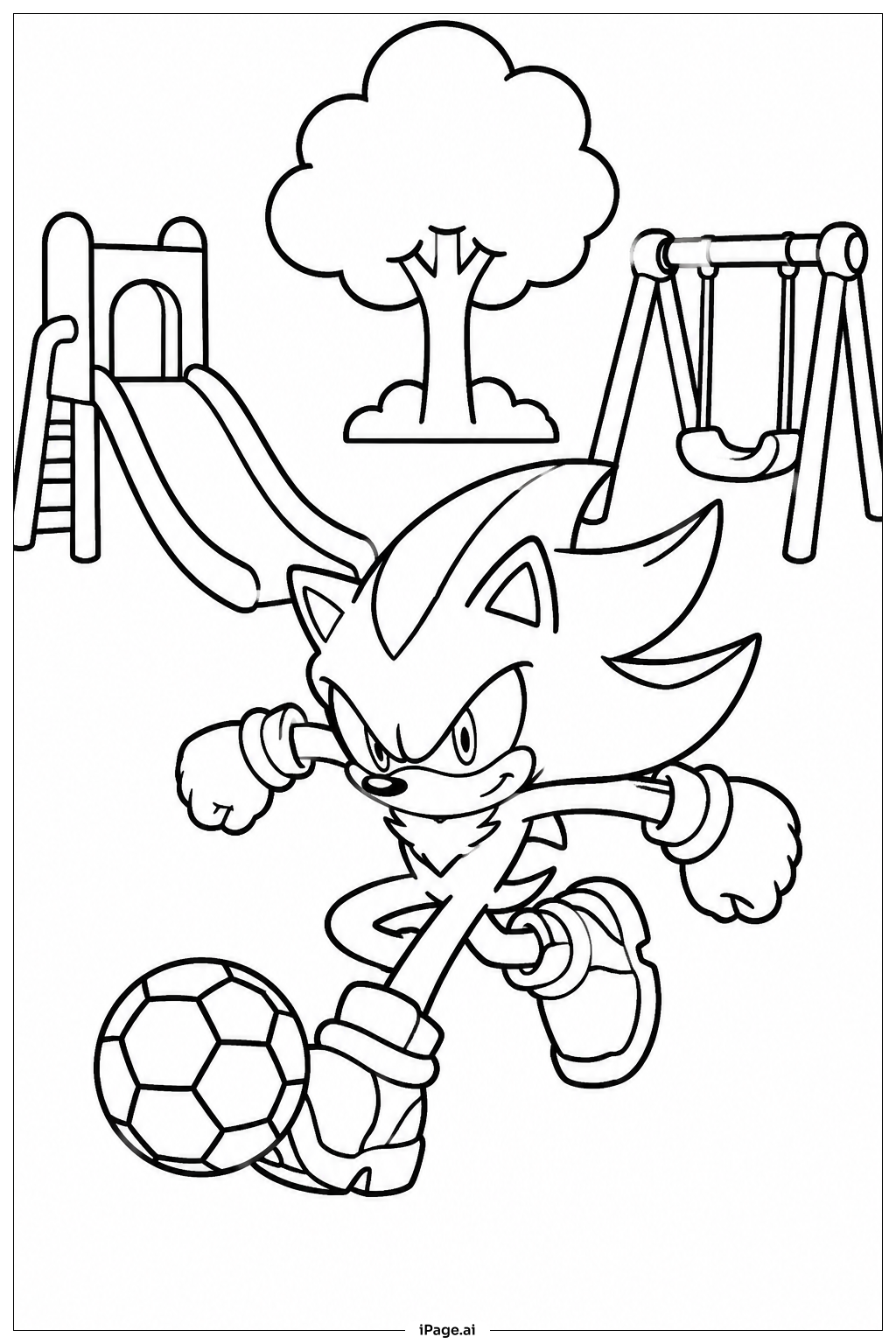 Trang tô màu Shadow Sonic Trong Sân Chơi