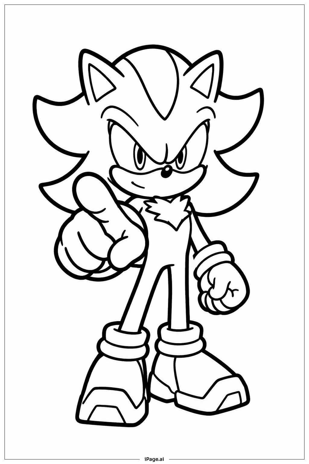 Shadow Sonic Apuntando hacia Adelante