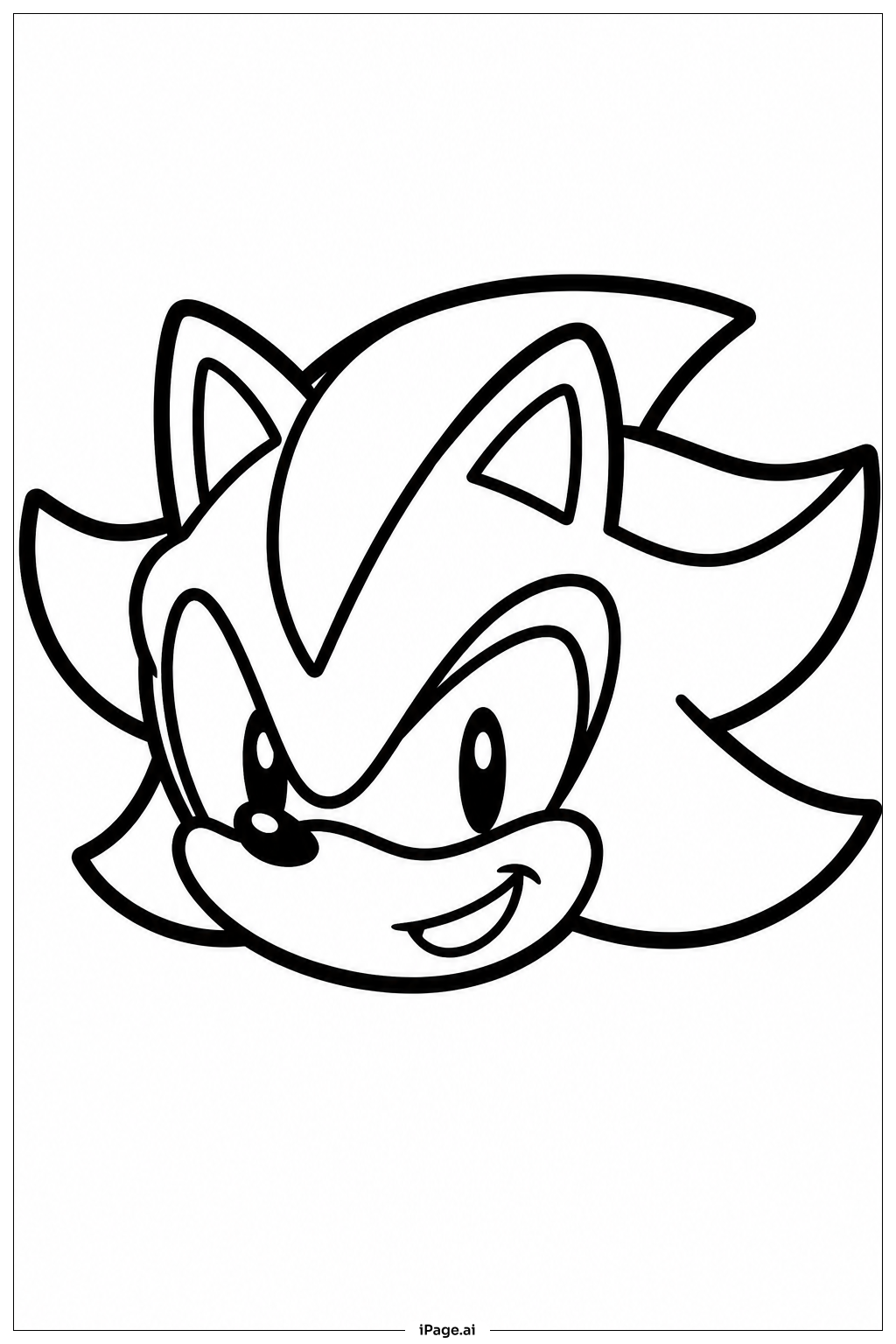  Página para colorear de Cara Sonriente de Shadow Sonic 