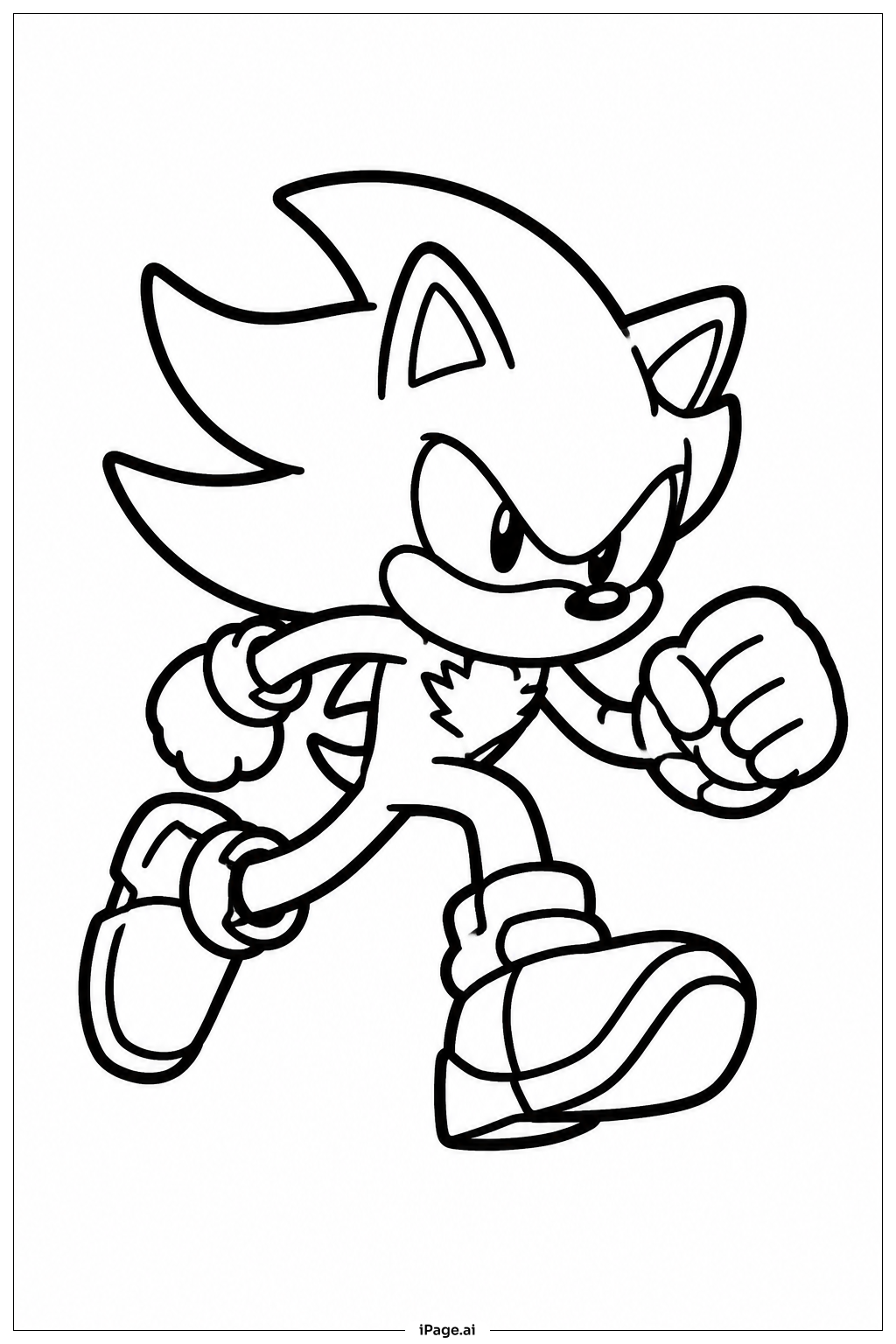  Página para colorear de Shadow Sonic en Pose de Velocidad 