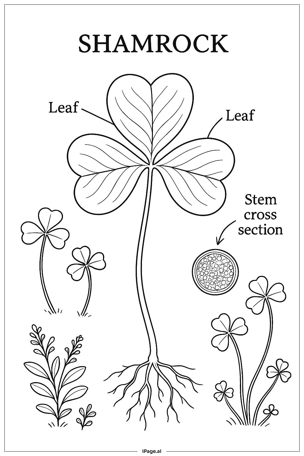 Botanische Studie des Kleeblatts