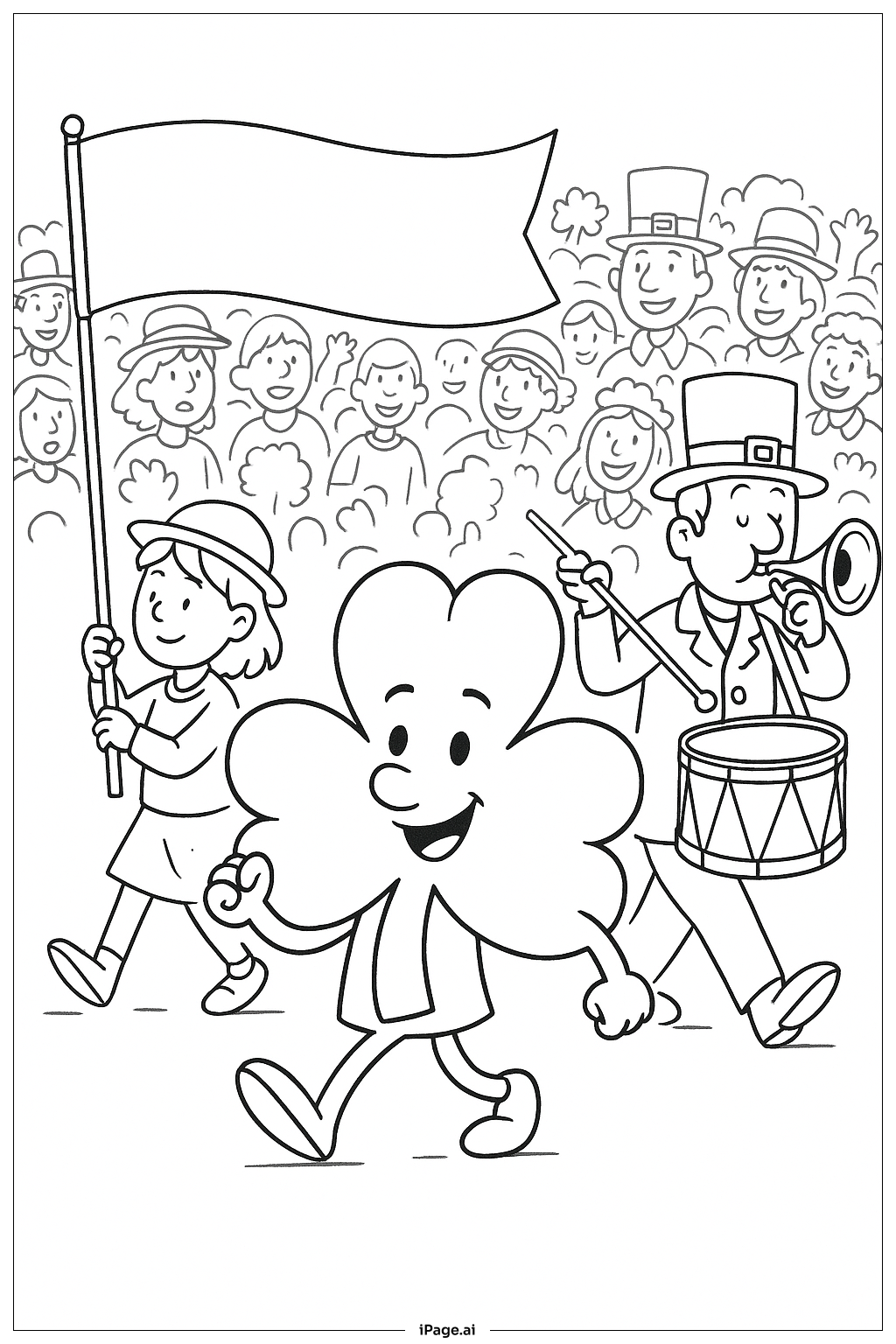  Shamrock Festumzug Szenenbild Ausmalseite 