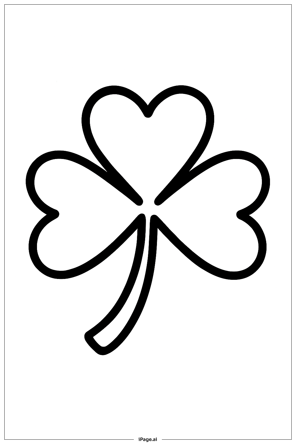  Shamrock Herzblätter Ausmalseite 