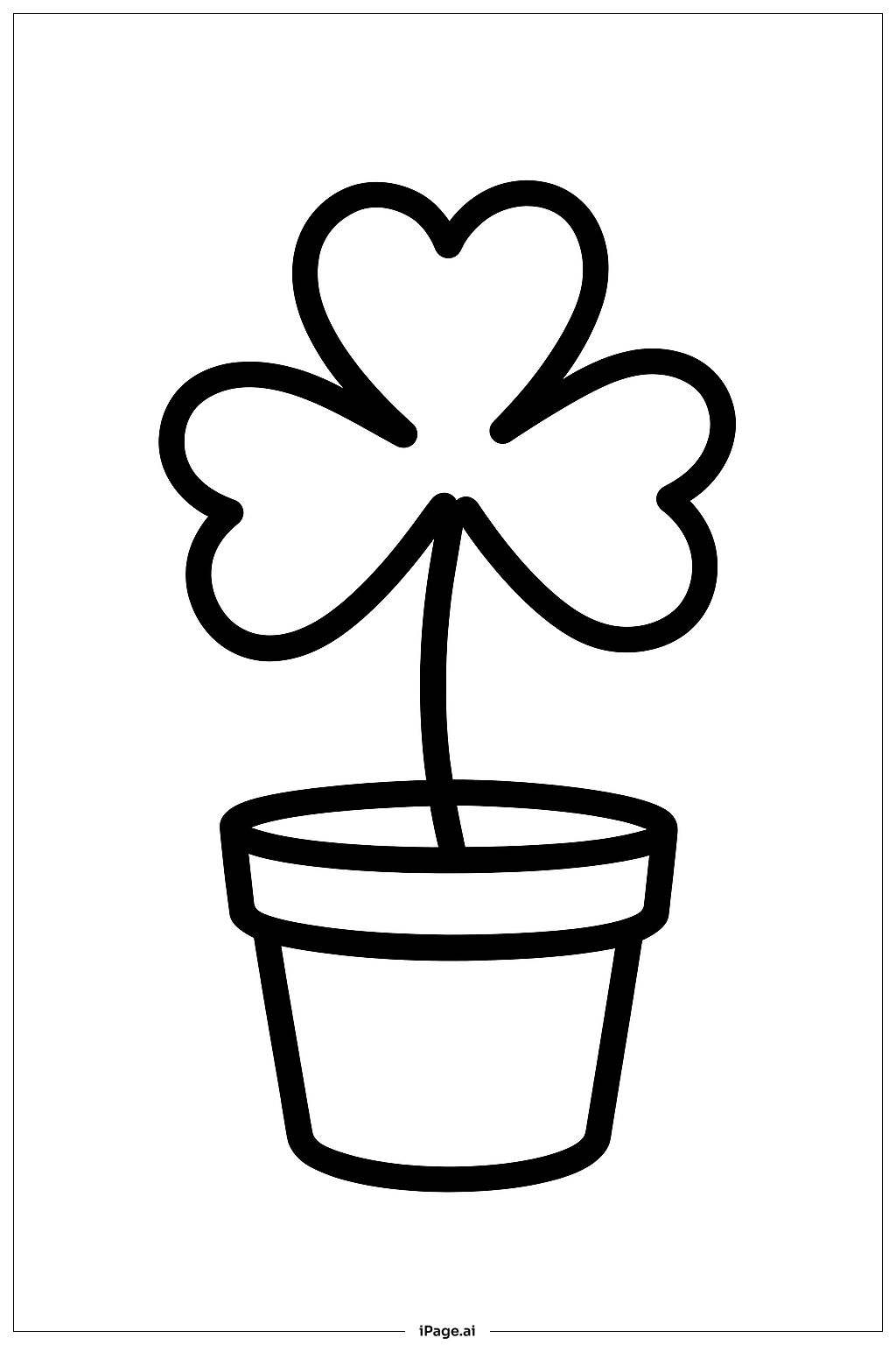  Kleeblatt im Topf Ausmalseite 