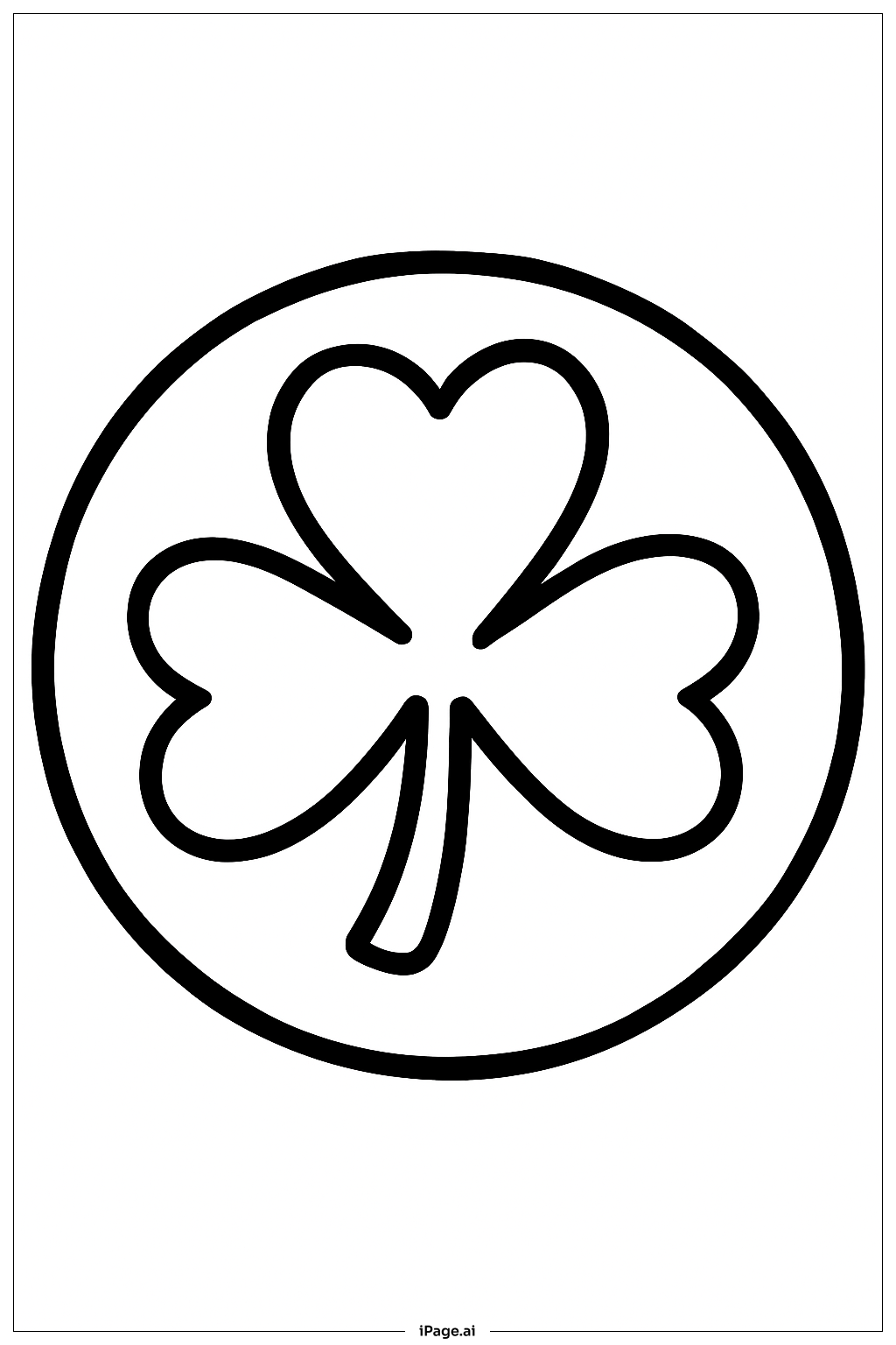  Kleeblatt im einfachen Rahmen Ausmalseite 