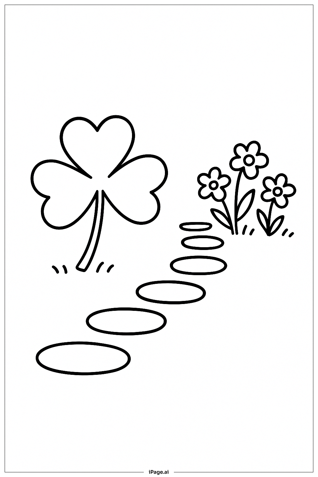  Kleeblattweg im Garten Ausmalseite 