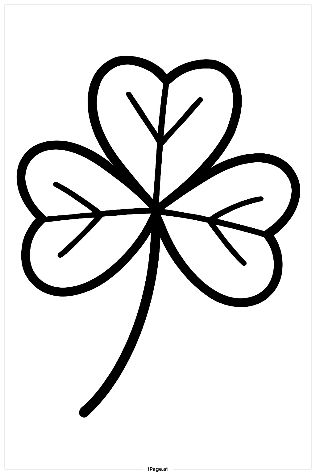  Kleeblatt Einzeln Nahaufnahme Ausmalseite 