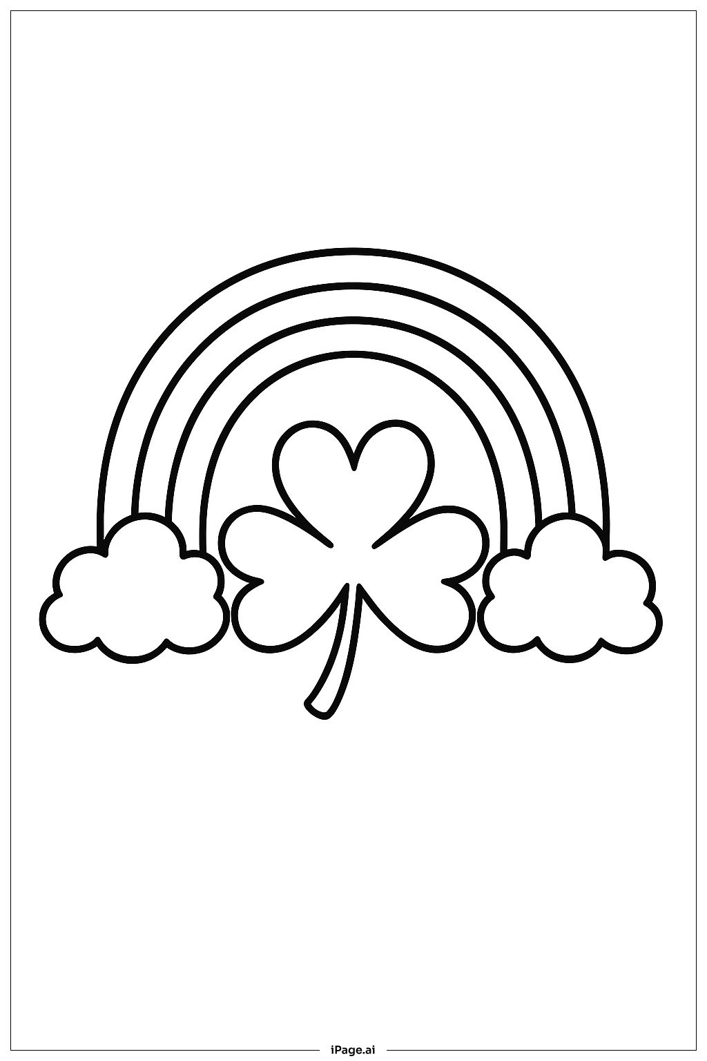  Kleeblatt unter dem Regenbogen Ausmalseite 