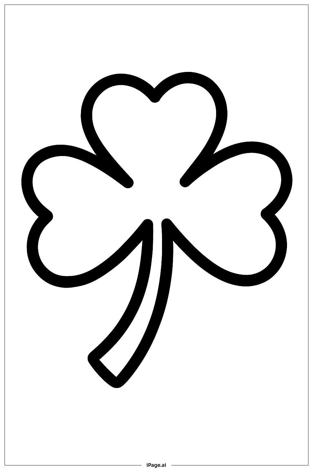  Kleeblatt mit dicker Kontur Ausmalseite 
