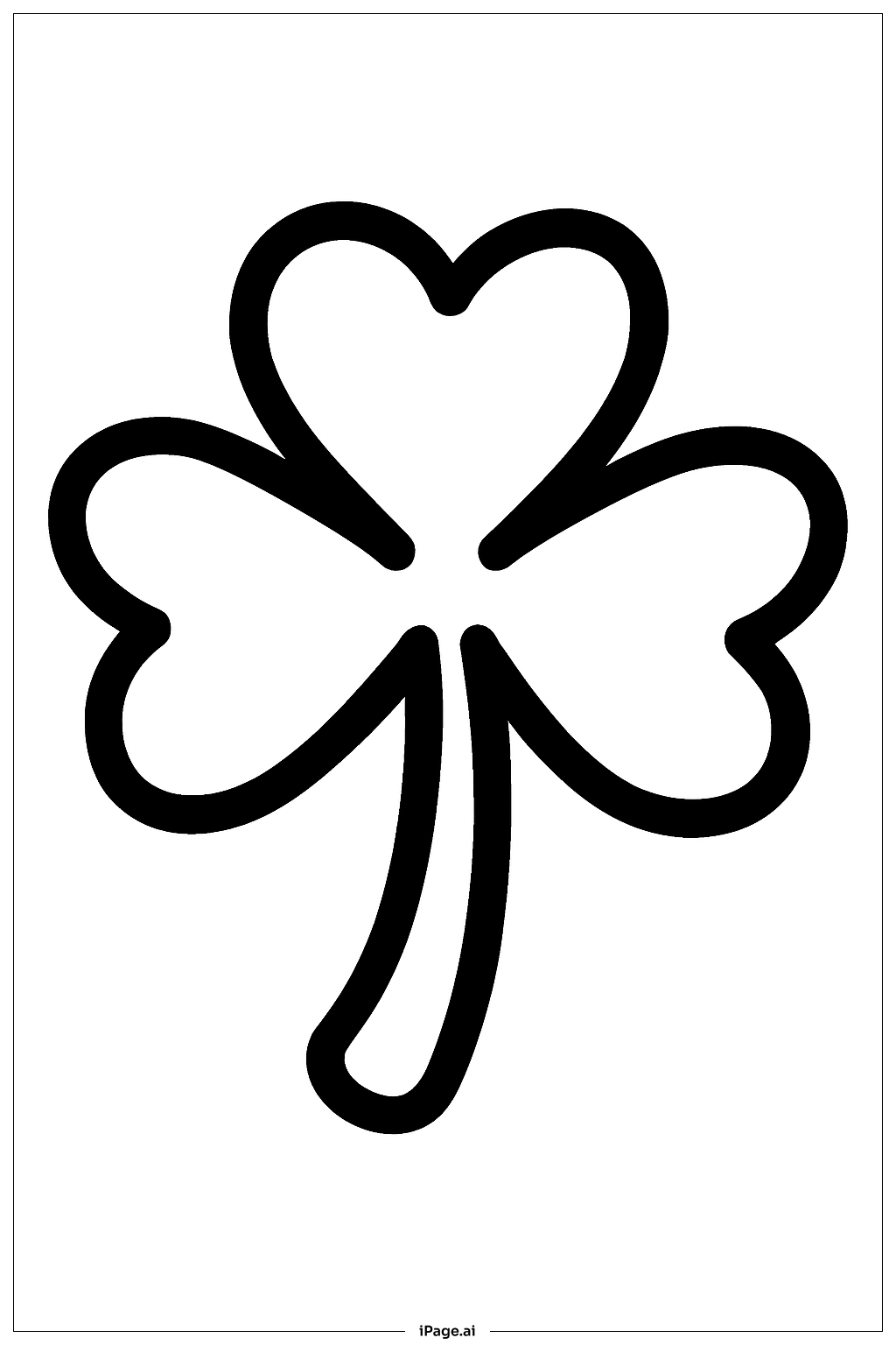  Kleeblatt mit kräftigem Stiel Ausmalseite 