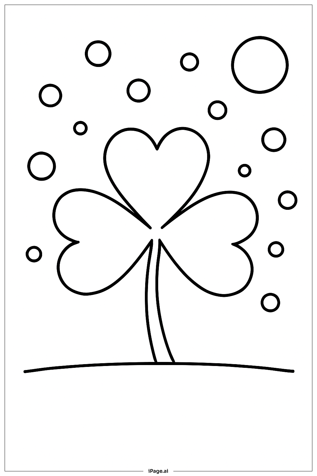  Kleeblatt mit Blasen Ausmalseite 