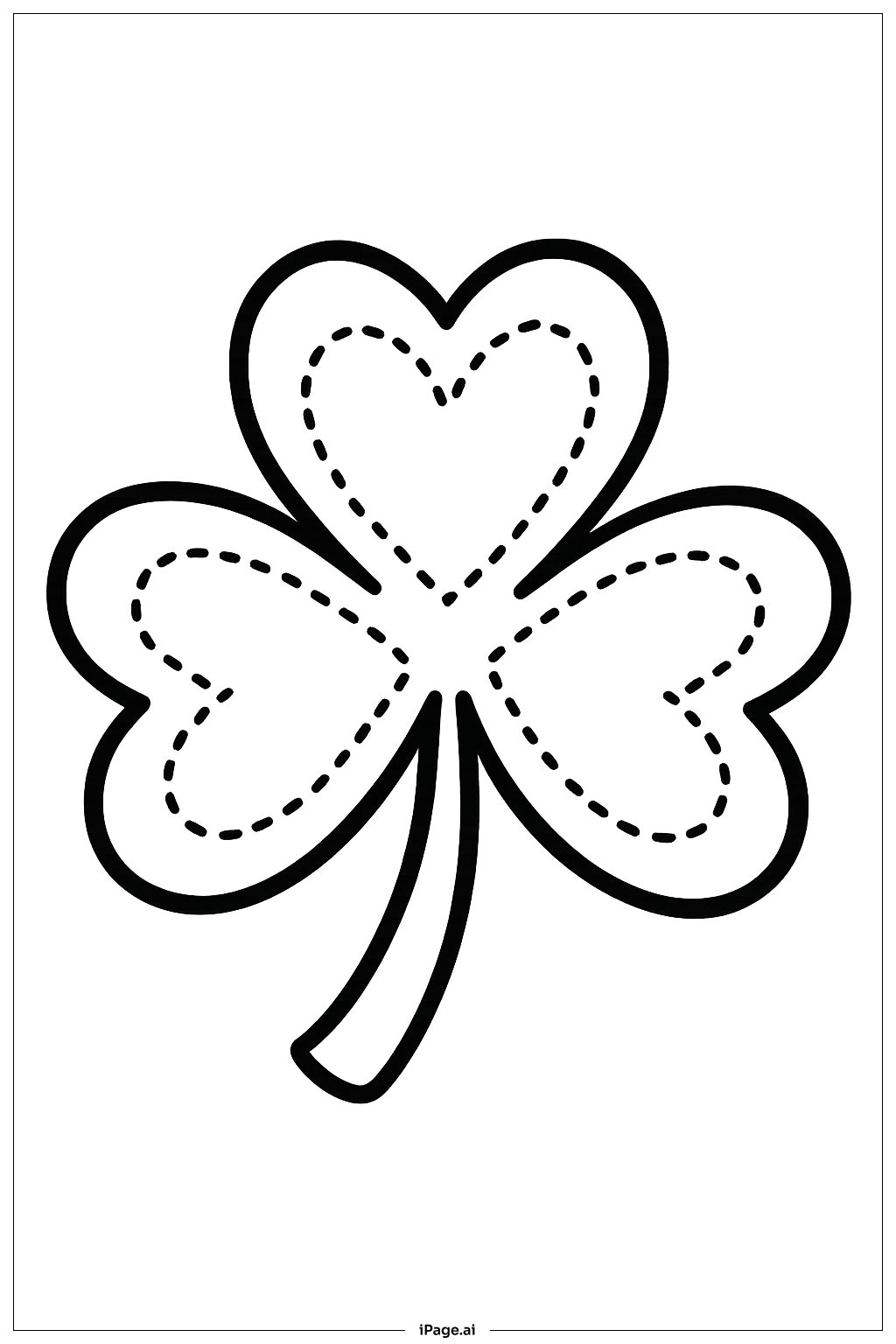  Kleeblatt mit gestrichelten Linien Ausmalseite 