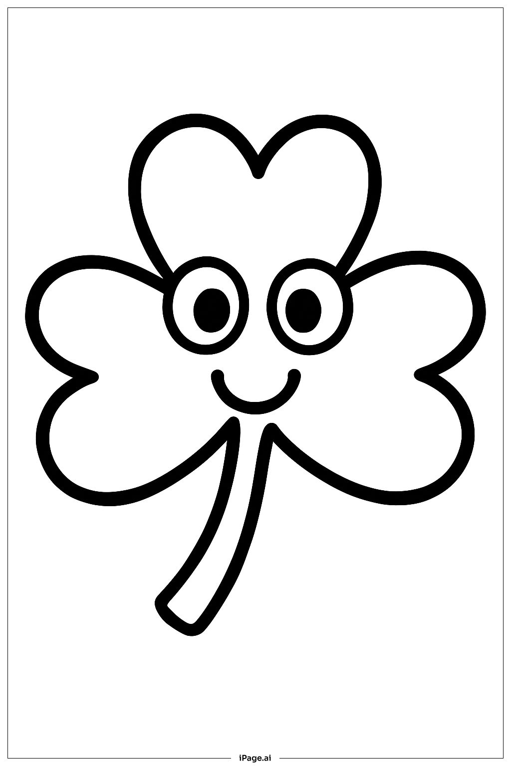  Kleeblatt mit Augen Ausmalseite 