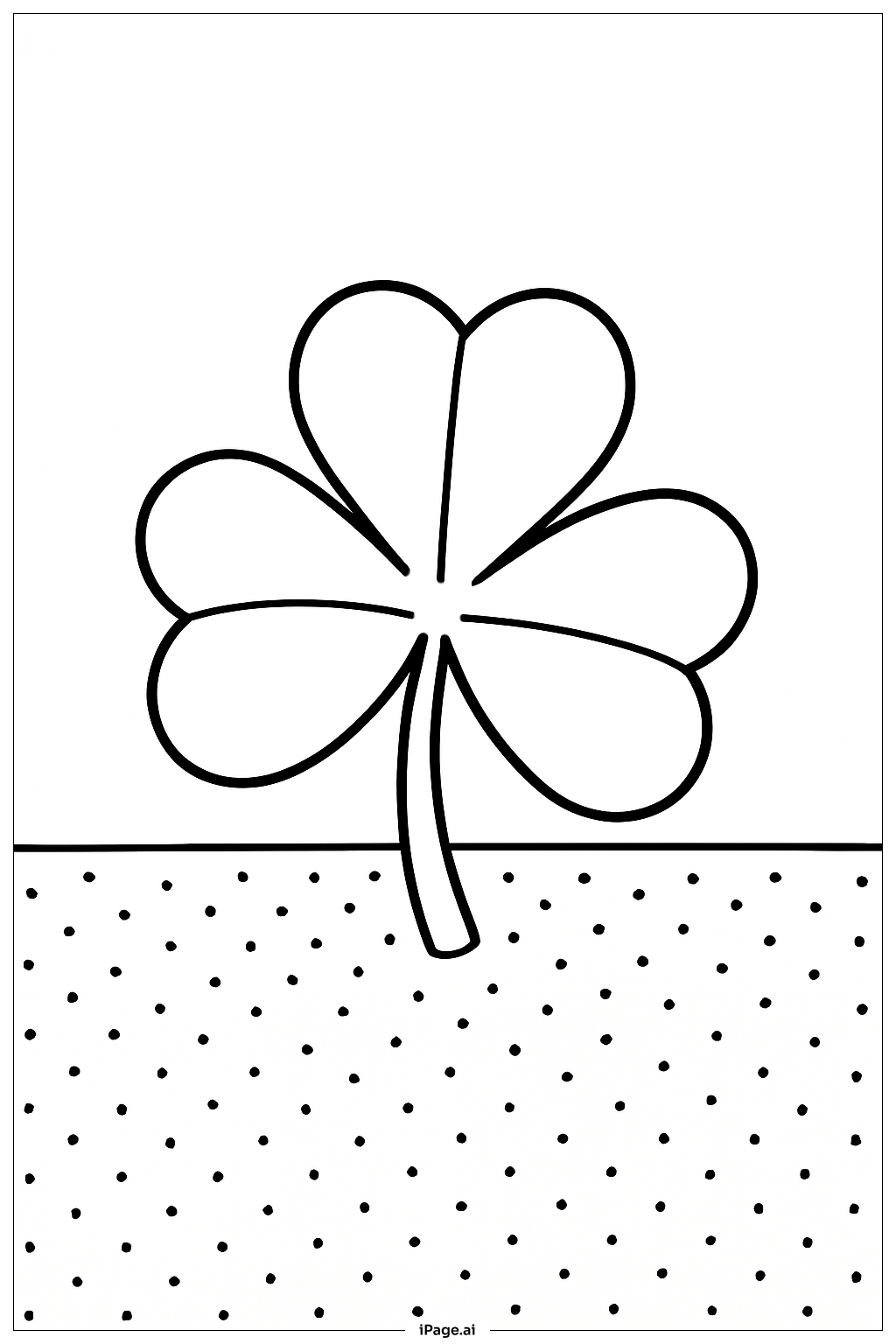  Kleeblatt mit Tupfenboden Ausmalseite 