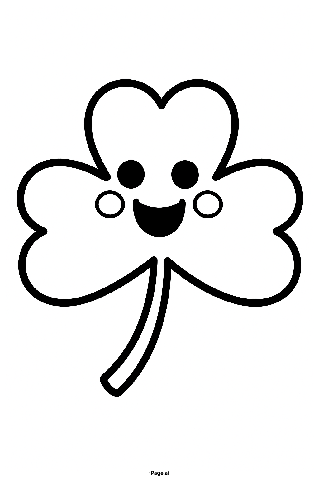  Kleeblatt mit Lächeln Ausmalseite 