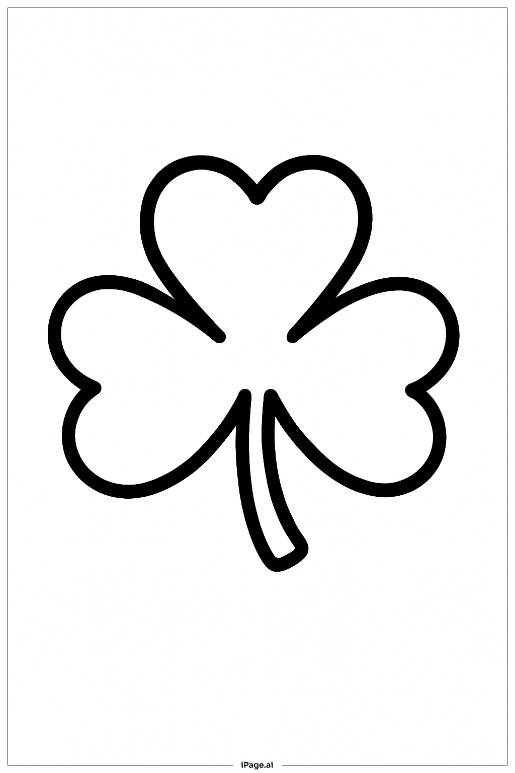  Kleeblatt mit kleinem Stiel Ausmalseite 