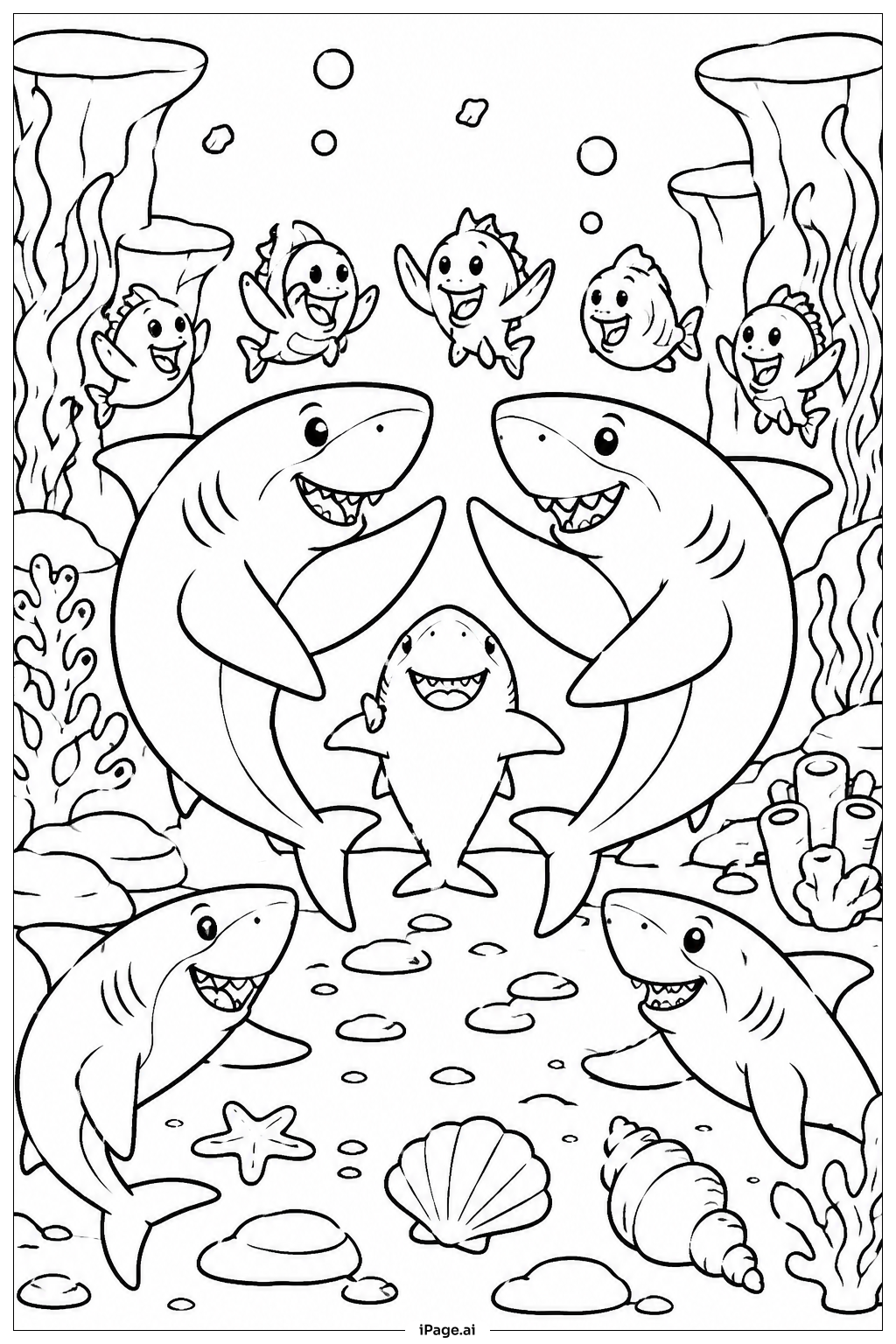 Shark Tournament Of Fins Ausmalseite