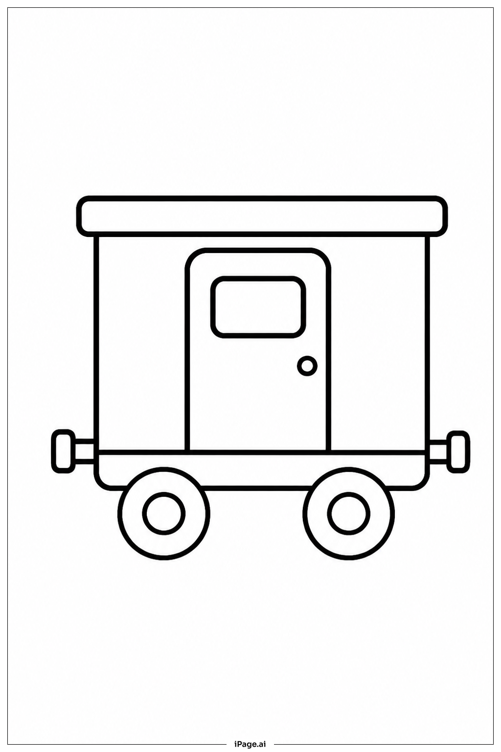 Página para colorear de Vagón de Tren Corto