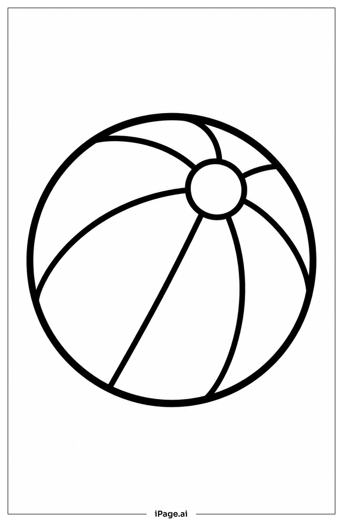 Simple Beach Ball Coloring Page