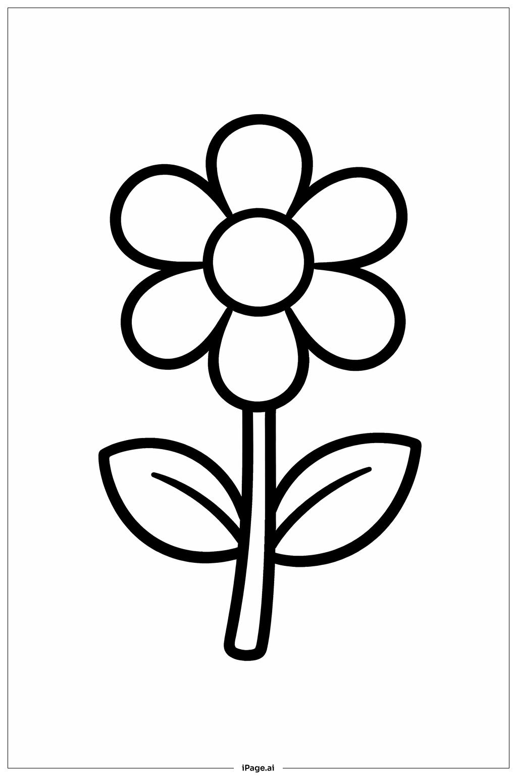 Simple Garden Flower Coloring Page