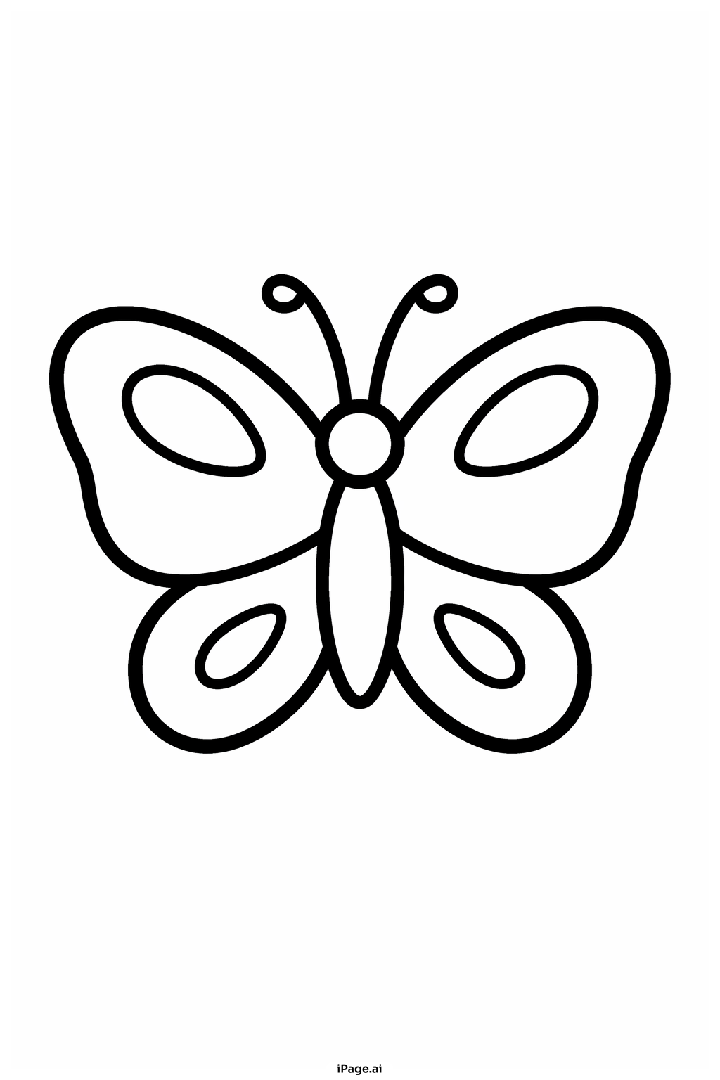 Simple Outline Butterfly Coloring Page
