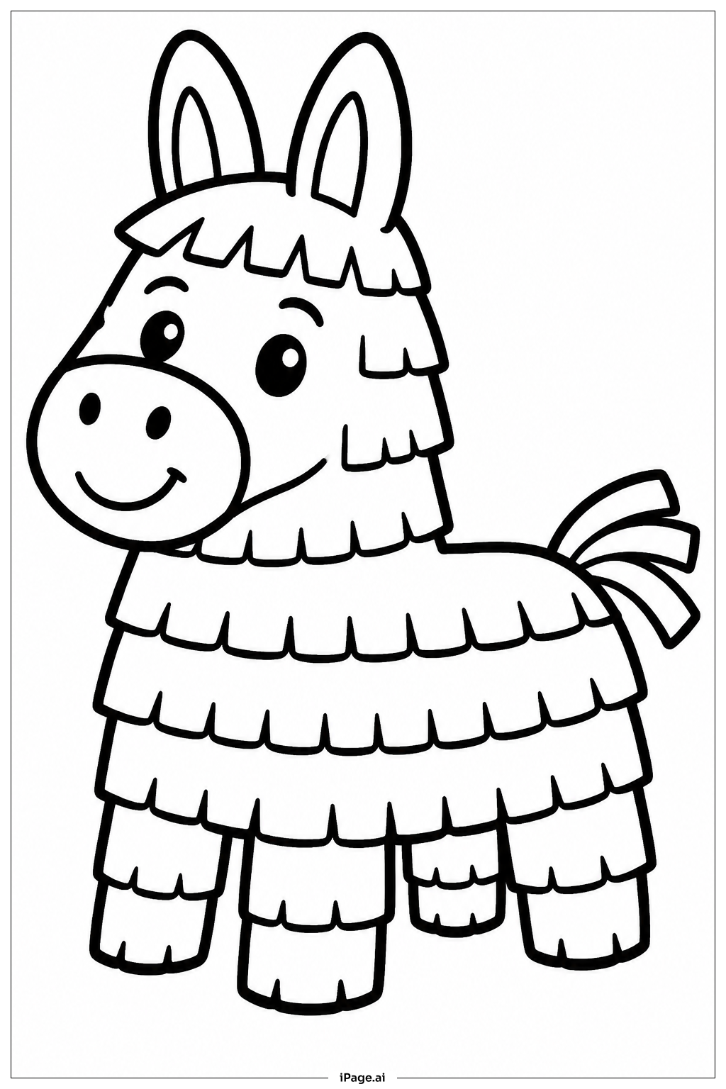 Página para colorear de Cara simple de Pinata