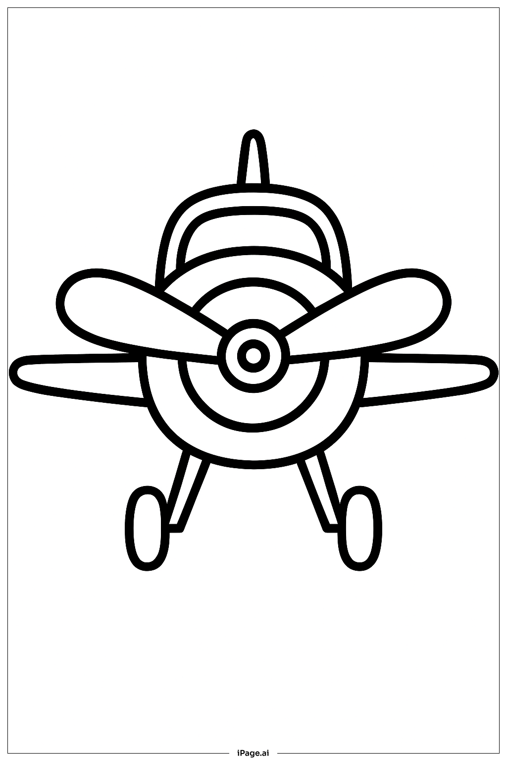  간단한 프로펠러 비행기 색칠공부 페이지 