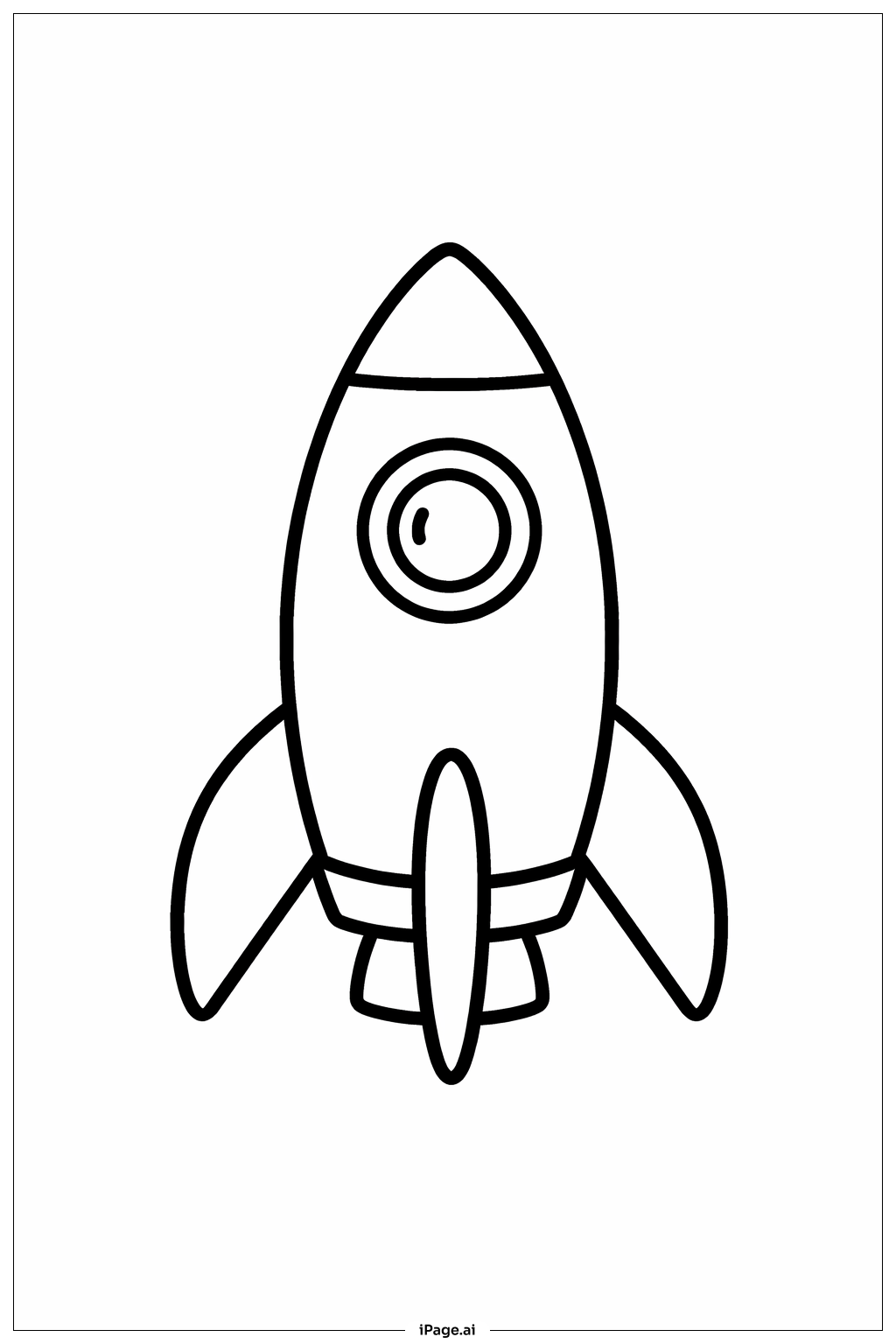 シンプルなロケット宇宙船の塗り絵ページ