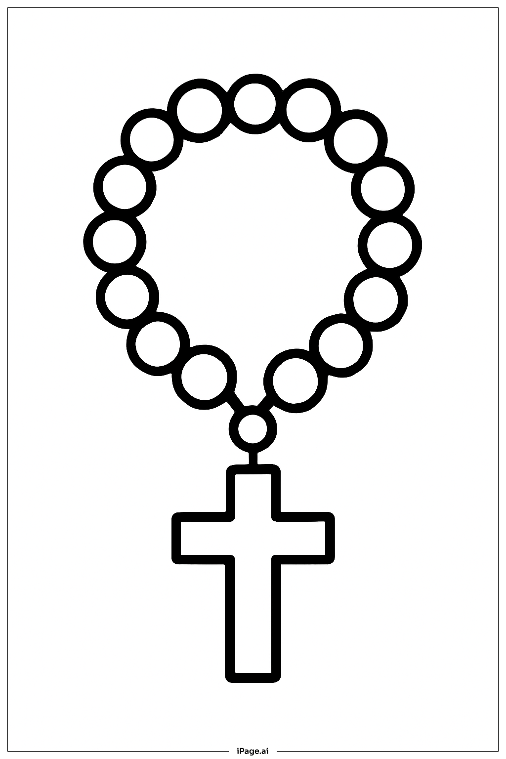 Simple Rosary Beads Coloring Page 