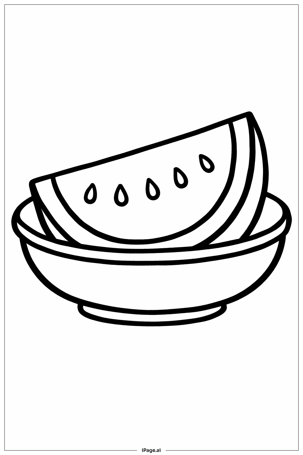 Page de coloriage Bol simple de pastèque