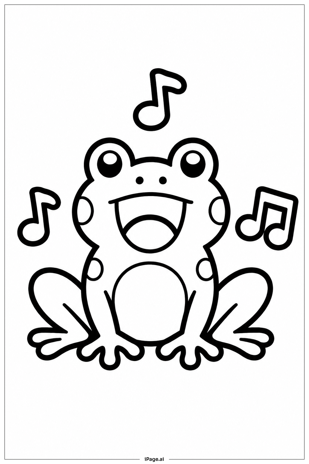 Singing Frog Coloring Page