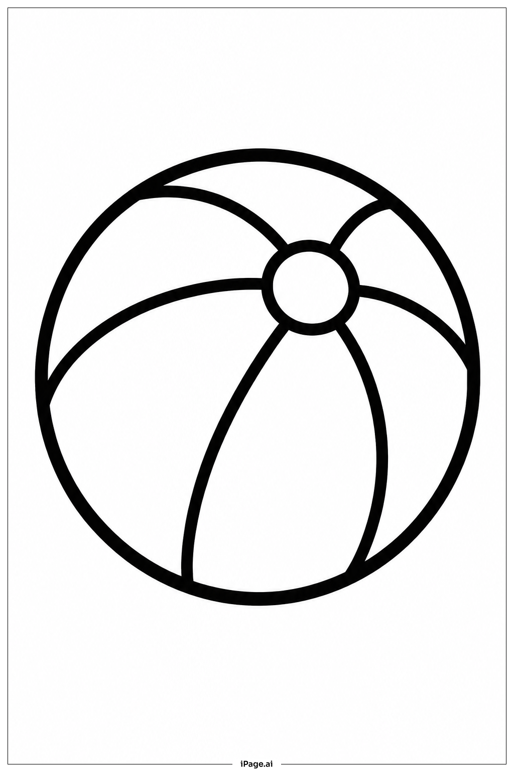 Single Beach Ball Coloring Page
