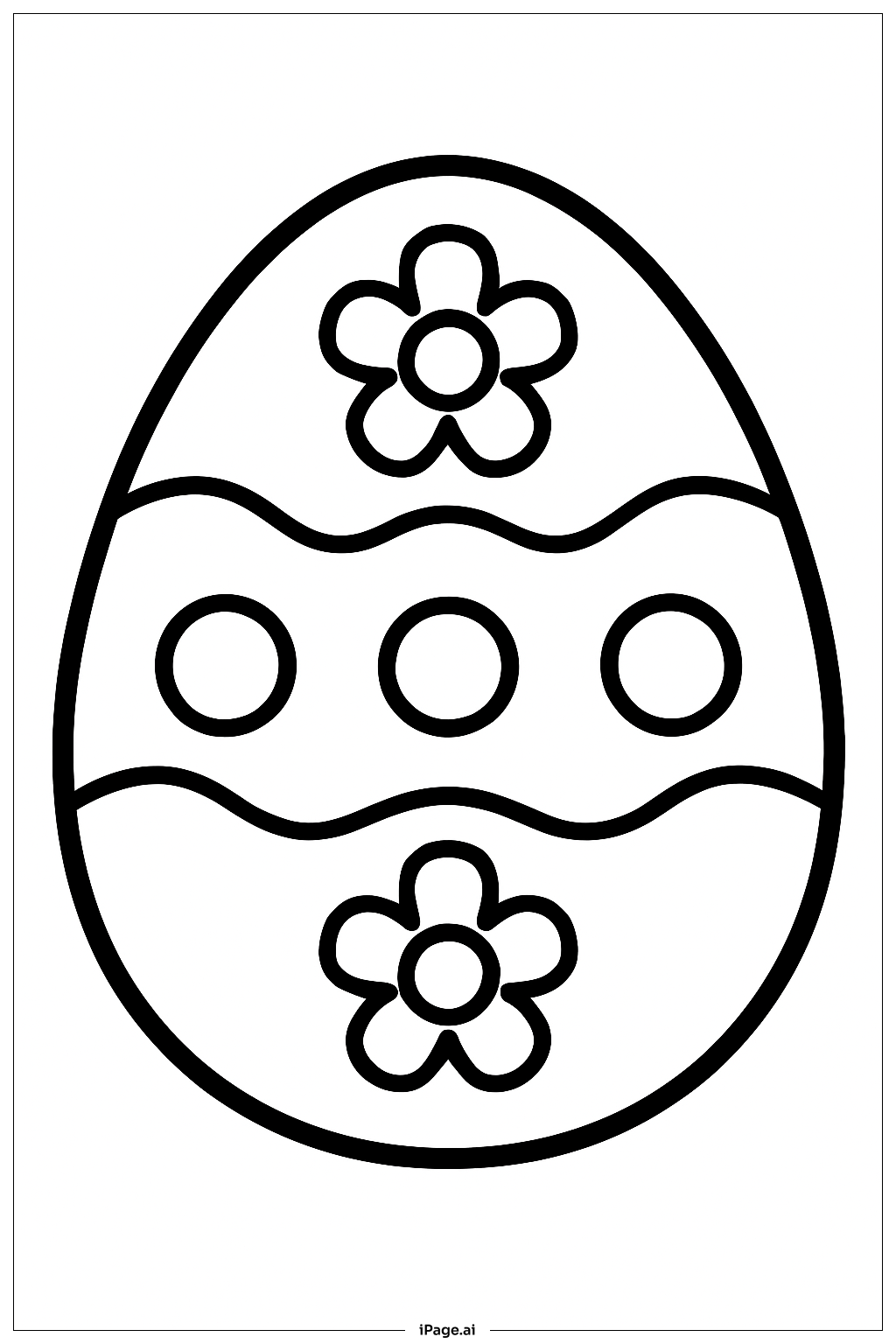  大只复活节彩蛋填色页 