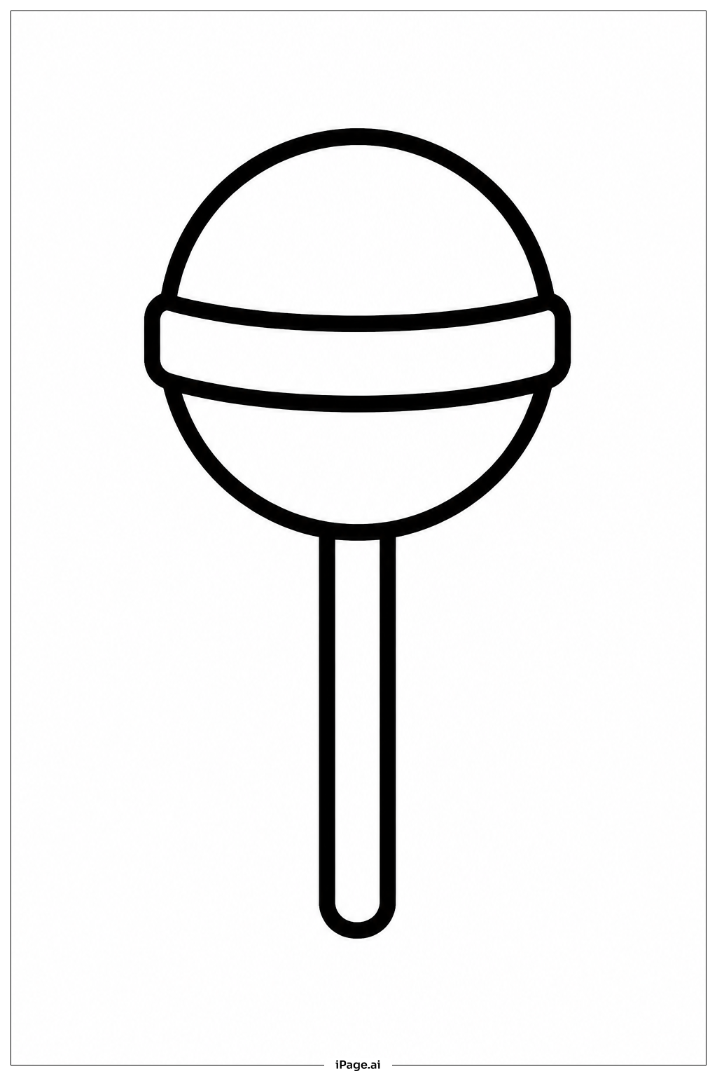 Single Lollipop Stick Coloring Page 