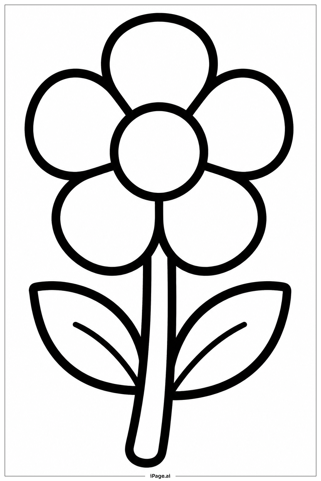 Single Stem Flower Bouquet Coloring Page