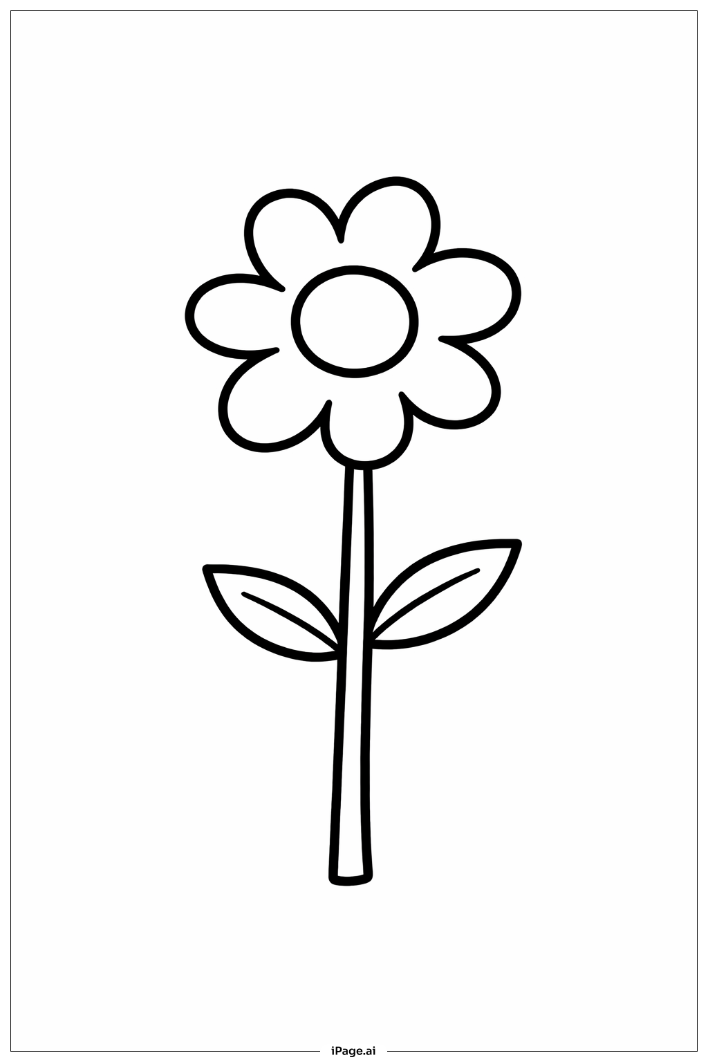 Single Stem Flowers Coloring Page