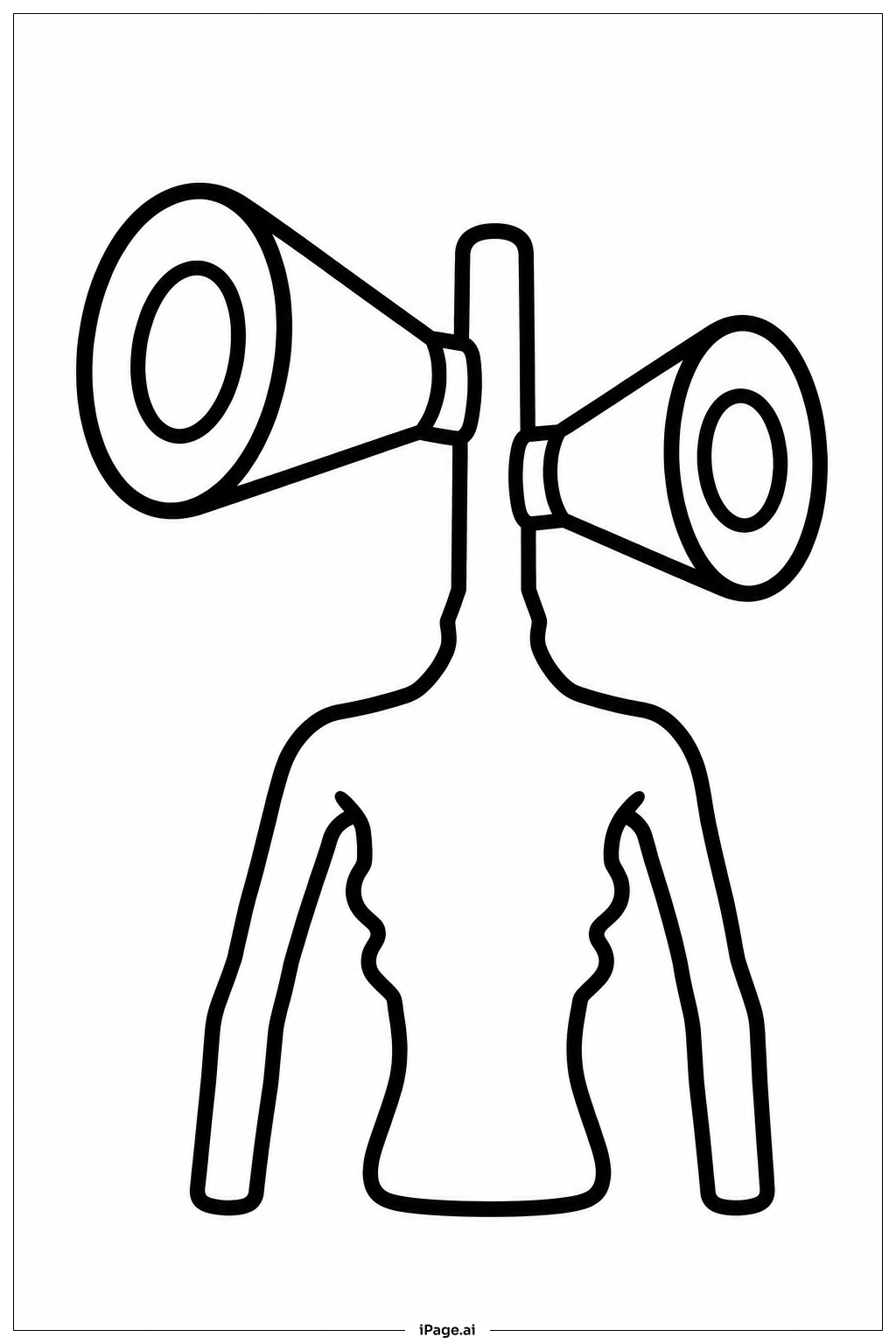  Siren Head Big Speakers Coloring Page 