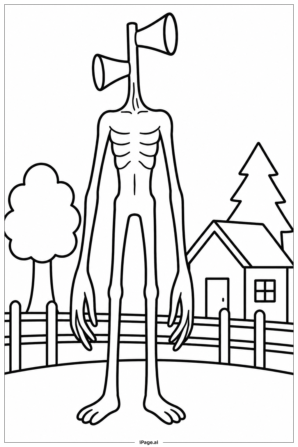  Siren Head Near Cabin Ausmalseite 
