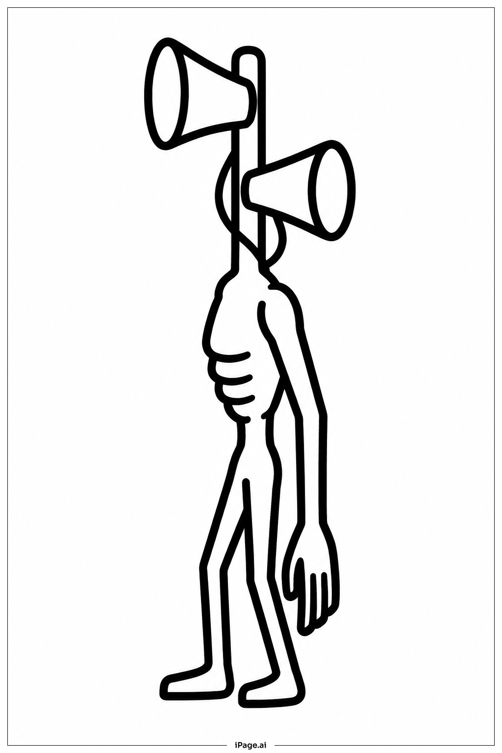  Siren Head Side Profile Coloring Page 