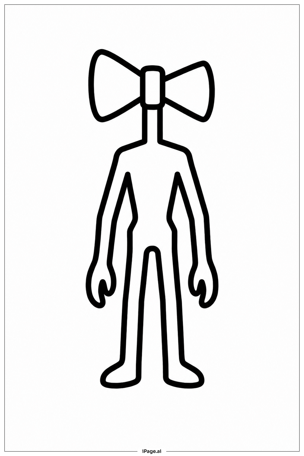  Siren Head Small Pose Coloring Page 