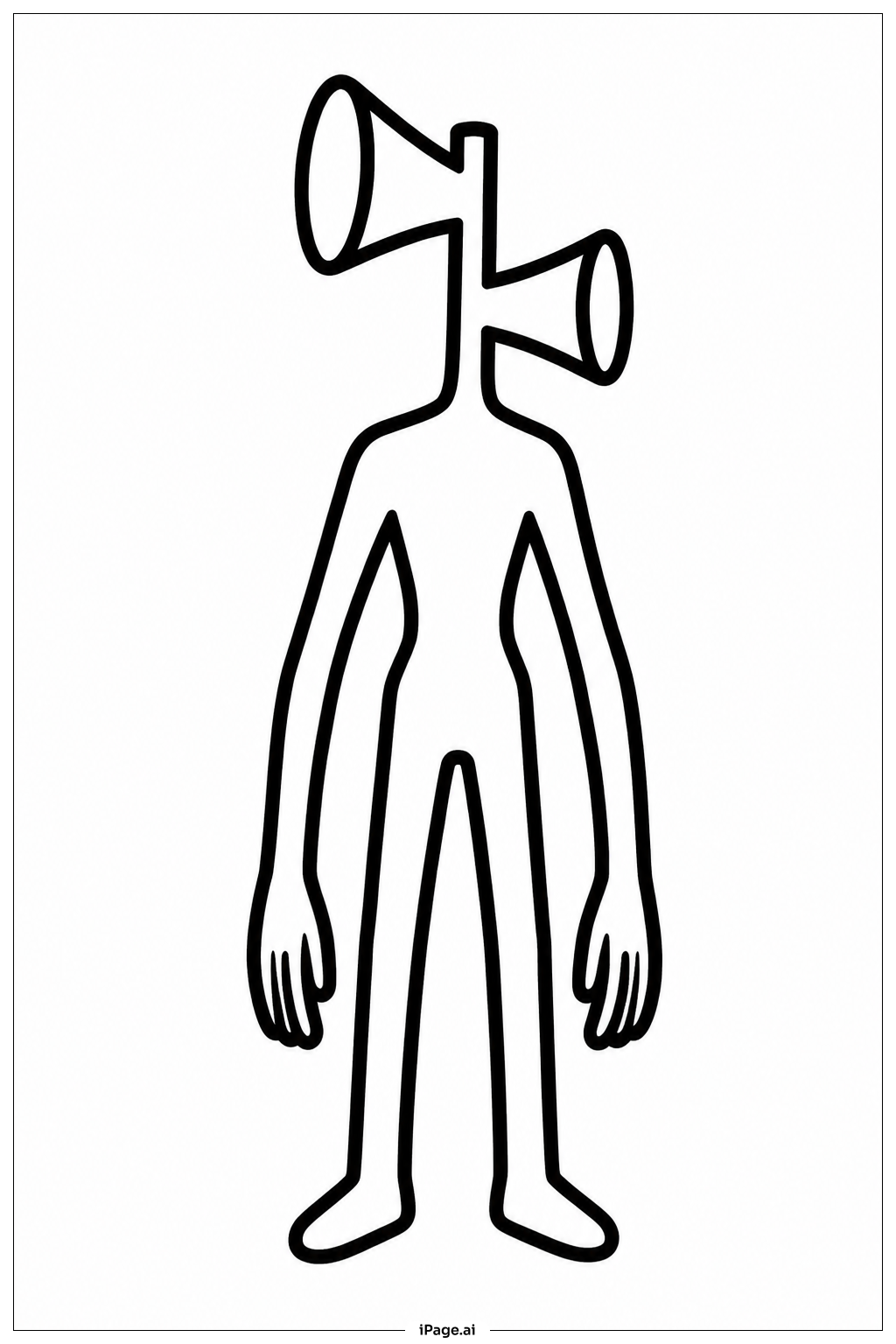  Siren Head Solo Silhouette Coloring Page 